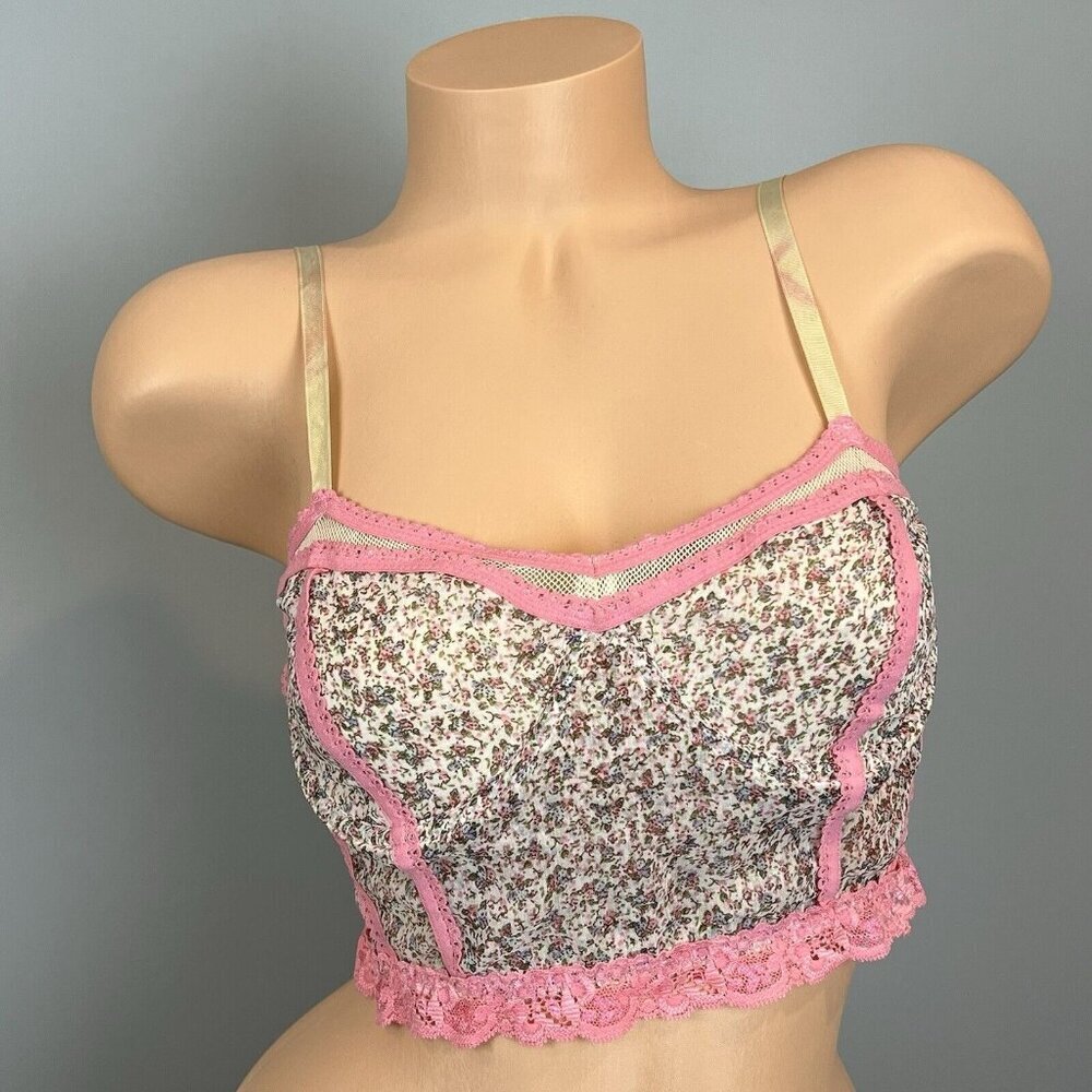 Kimchi Blue Pink Long Line Bra Bustier Underwire Size Medium Coquette Fairy
